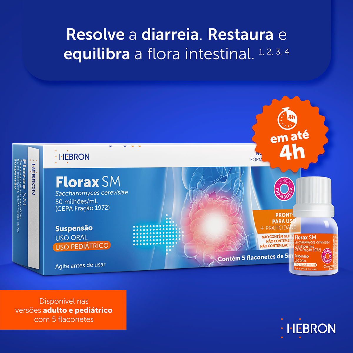 Florax Pediátrico Framboesa 5 Flaconetes Pague Menos