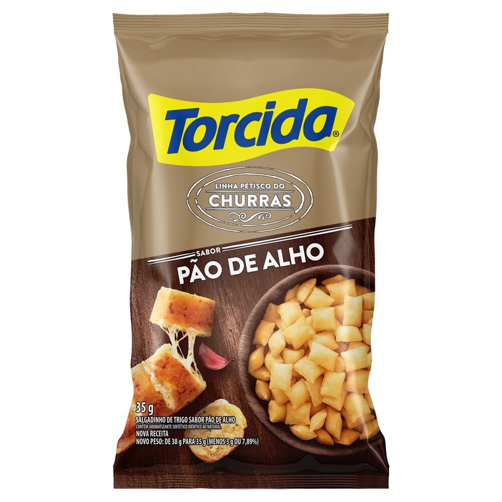 Salgadinho de Trigo Pão De alho Torcida Petisco Do churras pacote 35g