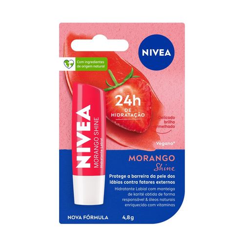 Hidratante Labial NÍVEA Morango Shine 4,8 g