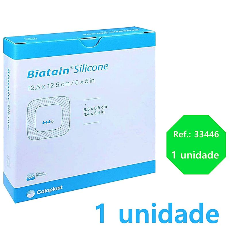 Curativo Biatain Silicone Lite Coloplast 33446 12,5x12,5cm - 1 Unidade