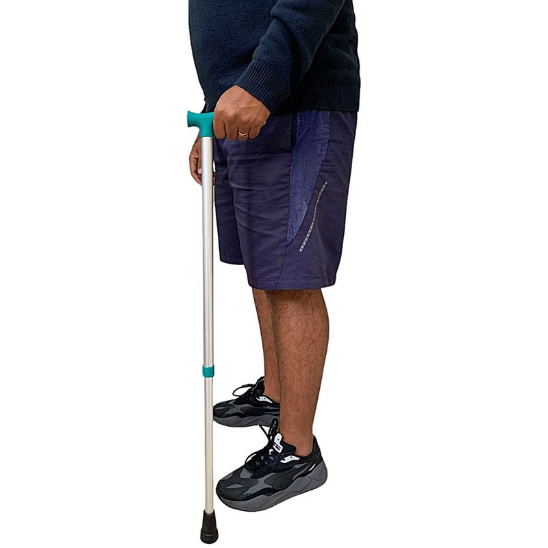 Bengala Alo Tipo T Alumínio Regulável Reforçada 130kg - Verde