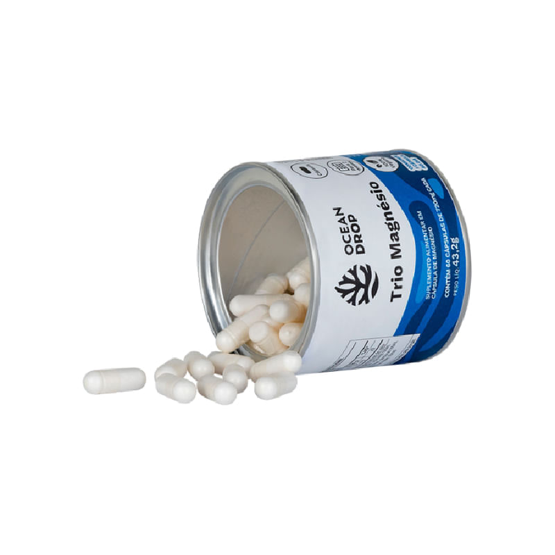 Trio Magnésio Ocean Drop 720mg com 60 Cápsulas