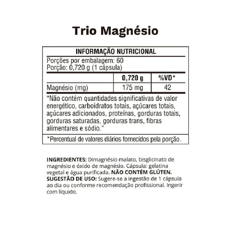 Trio Magnésio Ocean Drop 720mg com 60 Cápsulas