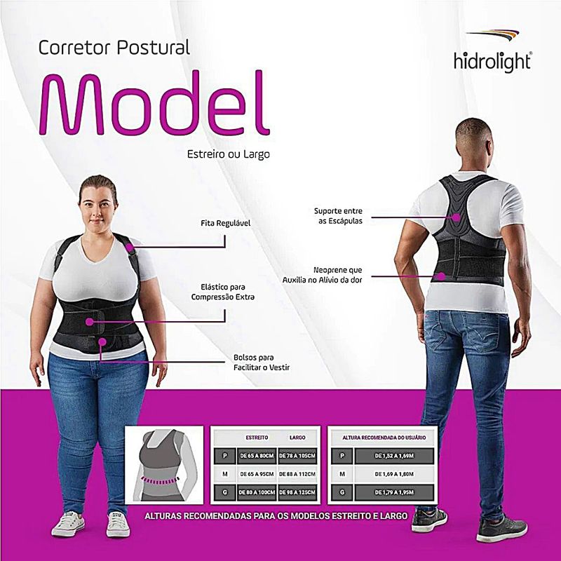 Corretor Postural Model Hidrolight - Largo - Tam P