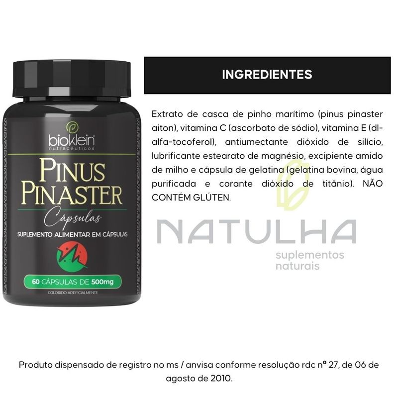 Pinus Pinaster com Vitaminas - 60 Cápsulas - Bioklein