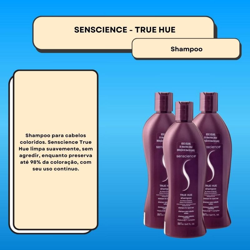 Kit Senscience True Hue Sulfate Free - 3 Shampoos 280ml