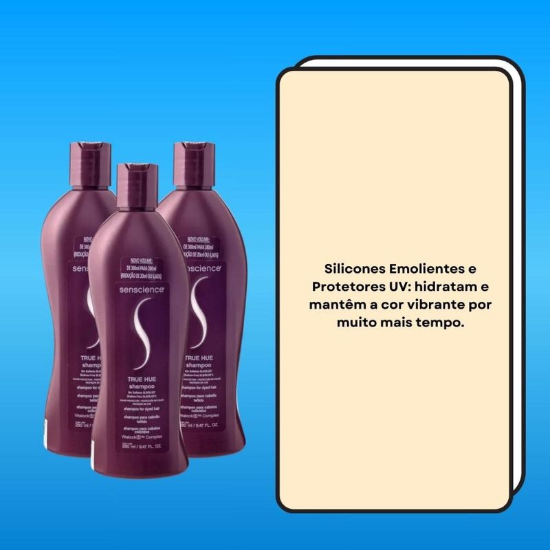 Kit Senscience True Hue Sulfate Free - 3 Shampoos 280ml