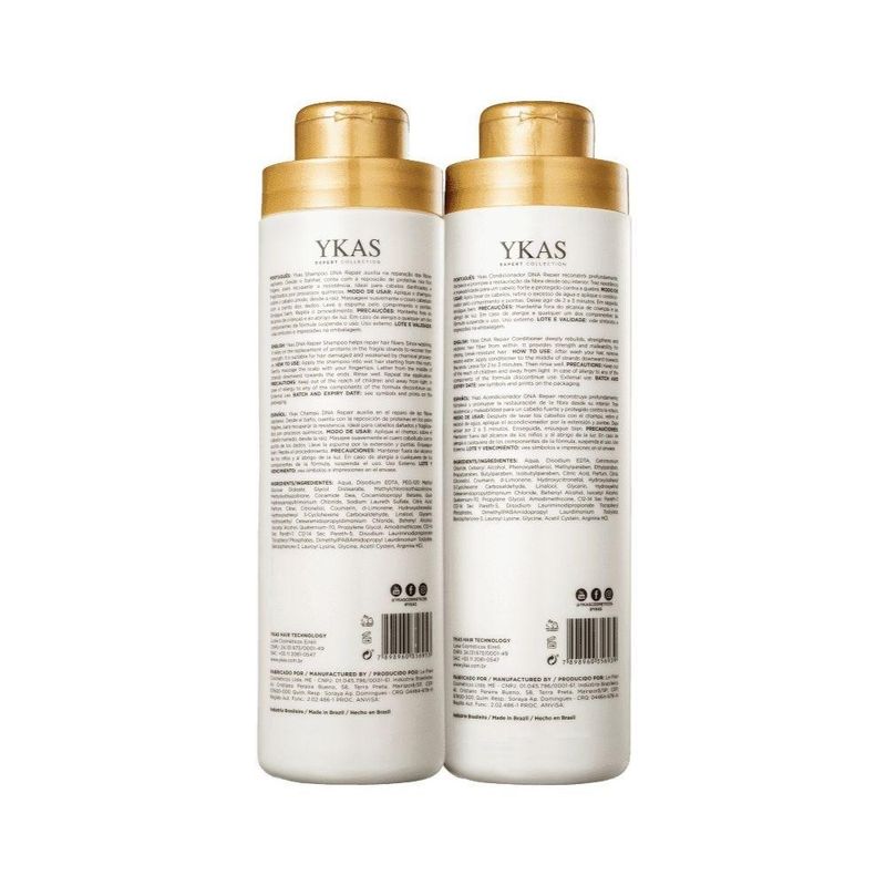 Ykas Dna Repair Shampoo + Condicionador 1L
