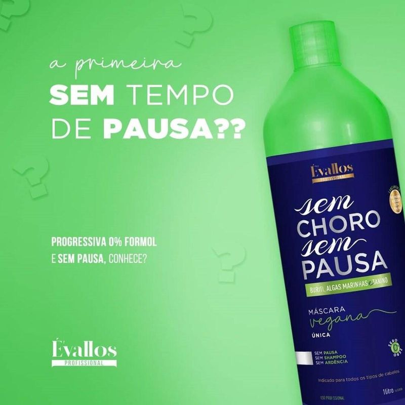 Évallos Vegana Sem Choro Sem Pausa Kit - 2 Progressivas 1000ml