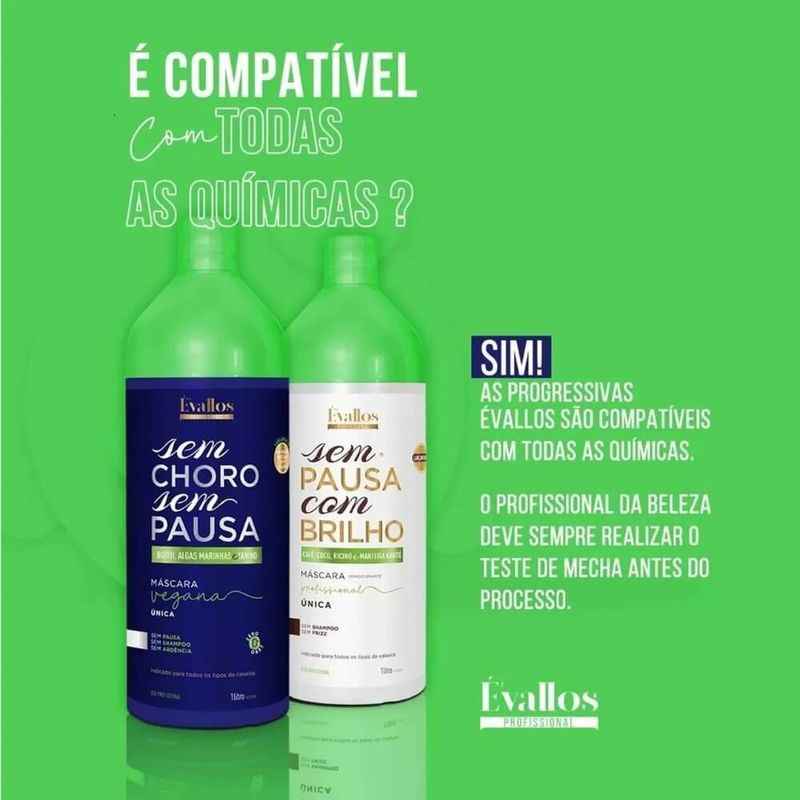 Évallos Vegana Sem Choro Sem Pausa Kit - 2 Progressivas 1000ml