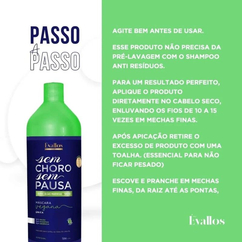 Évallos Vegana Sem Choro Sem Pausa Kit - 2 Progressivas 1000ml
