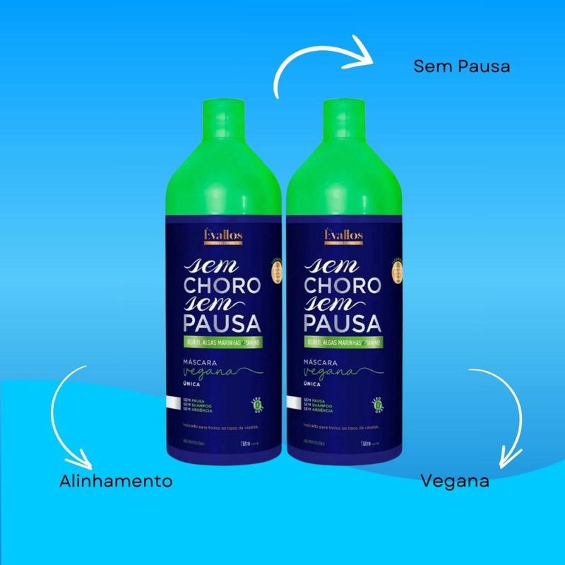 Évallos Vegana Sem Choro Sem Pausa Kit - 2 Progressivas 1000ml