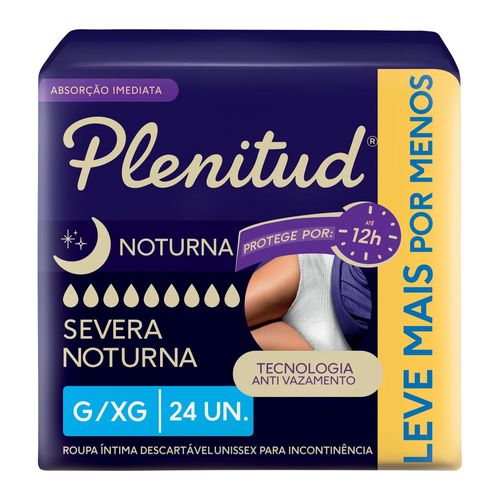 Roupa Íntima Plenitud Noturna Incontinência G/XG 24 Unidades