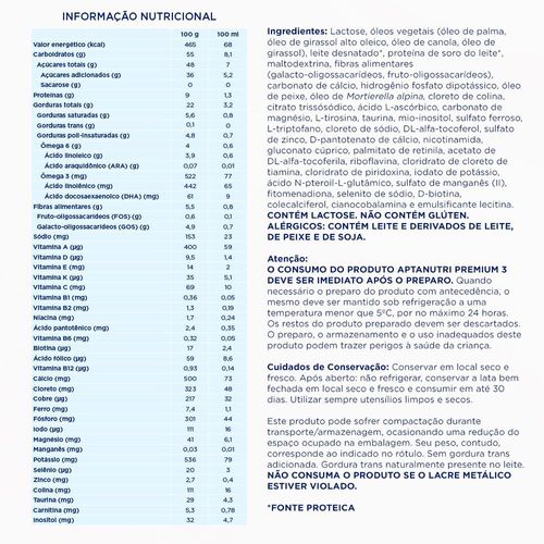 Aptanutri Premium 3 Fórmula Infantil 1 a 3 Anos 800g
