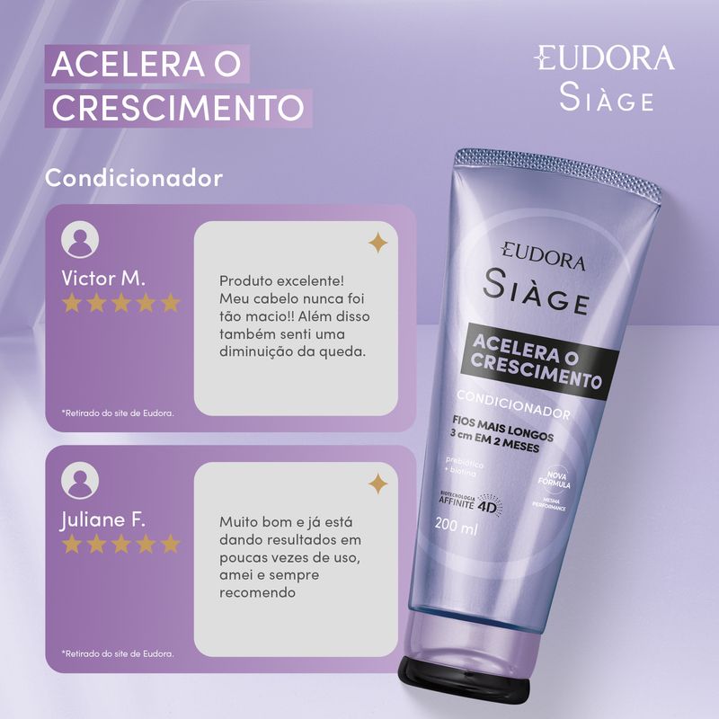 7891033535019_EUDORA SIAGE CONDICIONADOR ACELERA O CRESCIMENTO 200ml