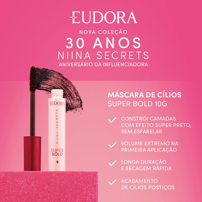 7891033546015 - NIINA SECRETS MASCARA DE CILIOS SUPER BOLD 10g