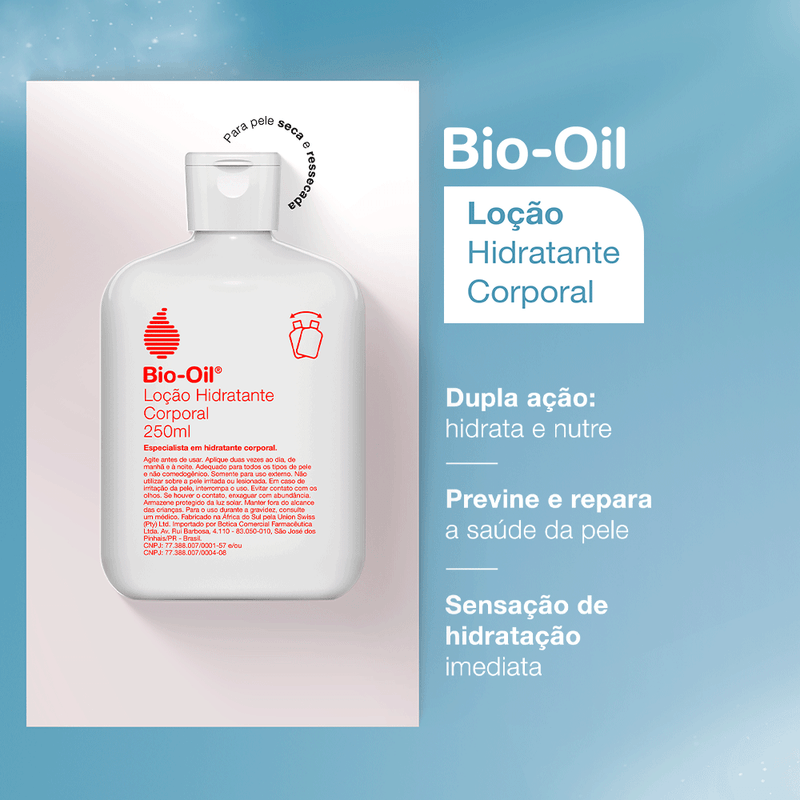 6001159129264 - LOCAO HIDRATANTE CORPORAL PARA PELE SECAS E RESSECADAS 250ml