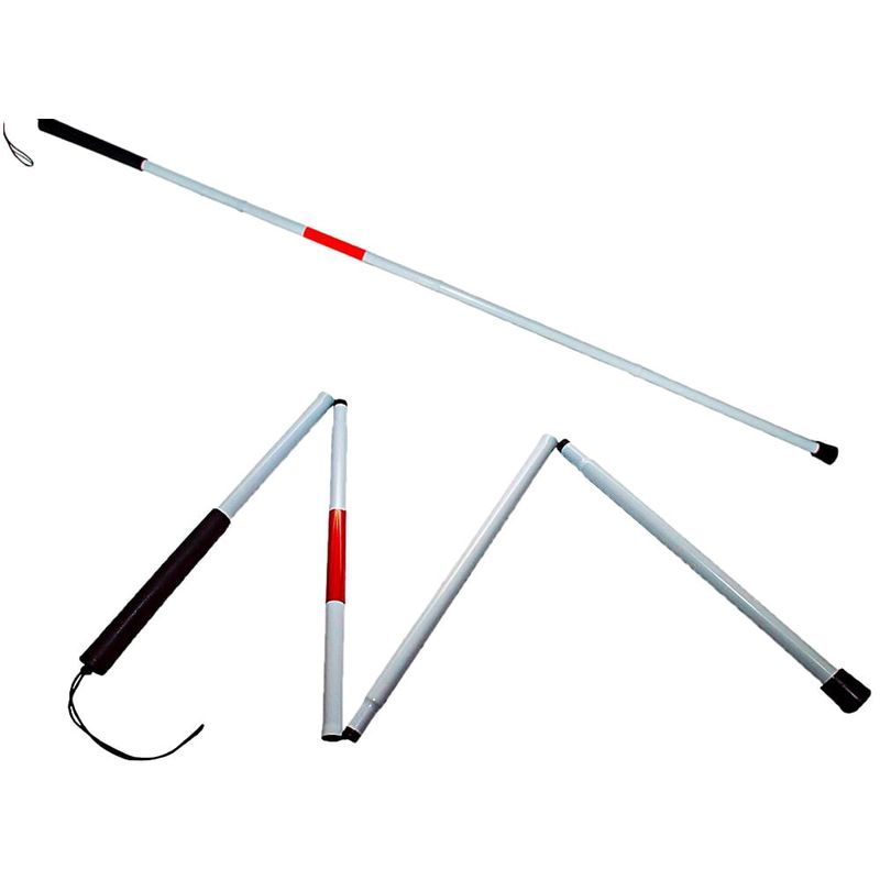 Bengala Articulada para Deficiente Visual - Alumínio Branco - Tam P - 84 cm