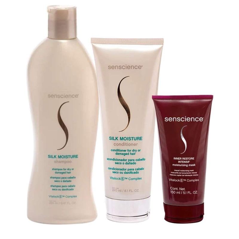 Senscience Silk Moisture - Shampoo 280ml + Condicionador 240ml + Inner Intensif 150ml