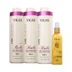 Ykas Escova Progressiva Rubi (3x1L) + Botox Líquido Tratamento 250ml