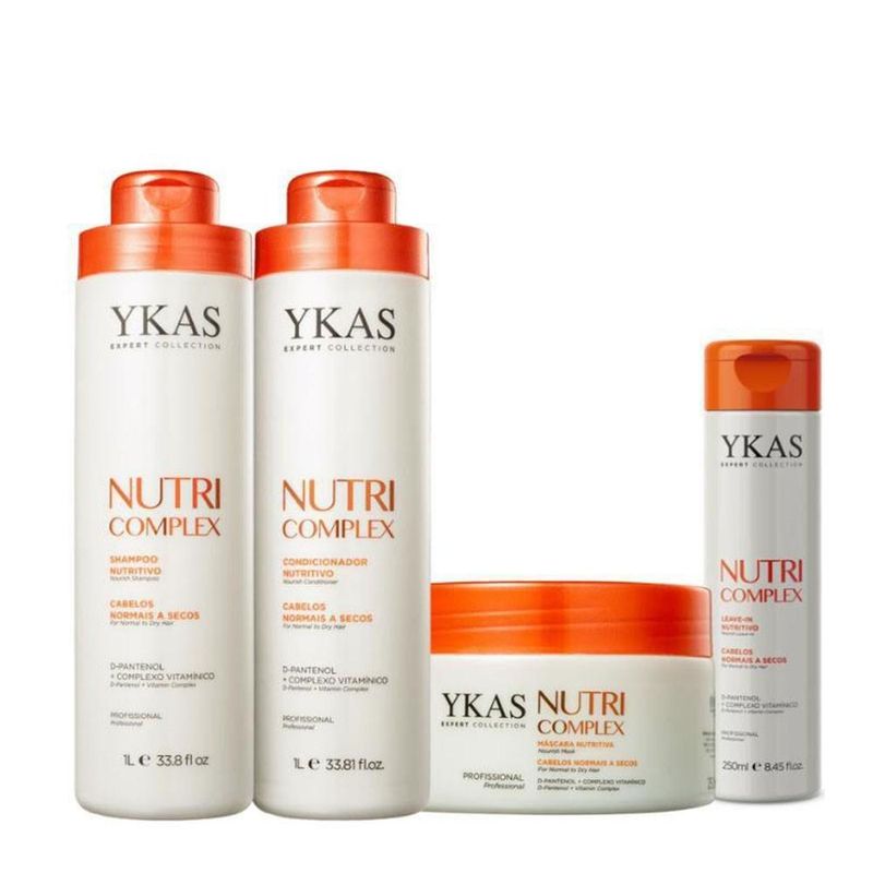 Ykas Nutri Complex - Shampoo + Condicionador 1L + Máscara 250g + Leave-in 250g