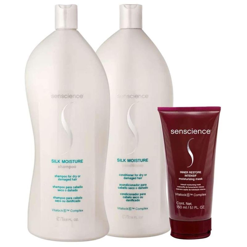 Senscience Silk Moisture - Shampoo + Condicionador 1L + Inner Restore Intensif 150ml