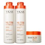Kit Ykas Nutri Complex - Shampoo + Condicionador 1L + Máscara 250g