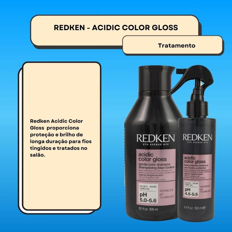 Redken Acidic Color Gloss Kit - Shampoo 300ml + Leave-in 190ml