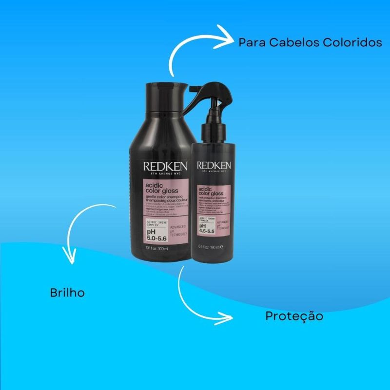 Redken Acidic Color Gloss Kit - Shampoo 300ml + Leave-in 190ml