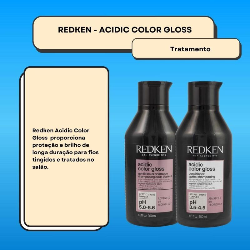 Redken Acidic Color Gloss - Kit Shampoo 300ml + Condicionador 300ml
