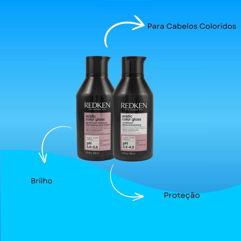 Redken Acidic Color Gloss - Kit Shampoo 300ml + Condicionador 300ml
