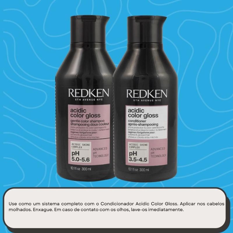 Redken Acidic Color Gloss - Kit Shampoo 300ml + Condicionador 300ml