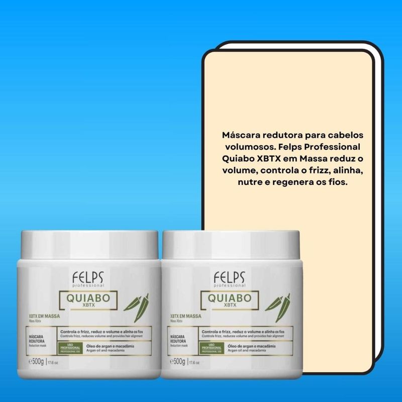 Felps Quiabo XBTX - Kit 2 Redutores de Volume em Massa - 500g