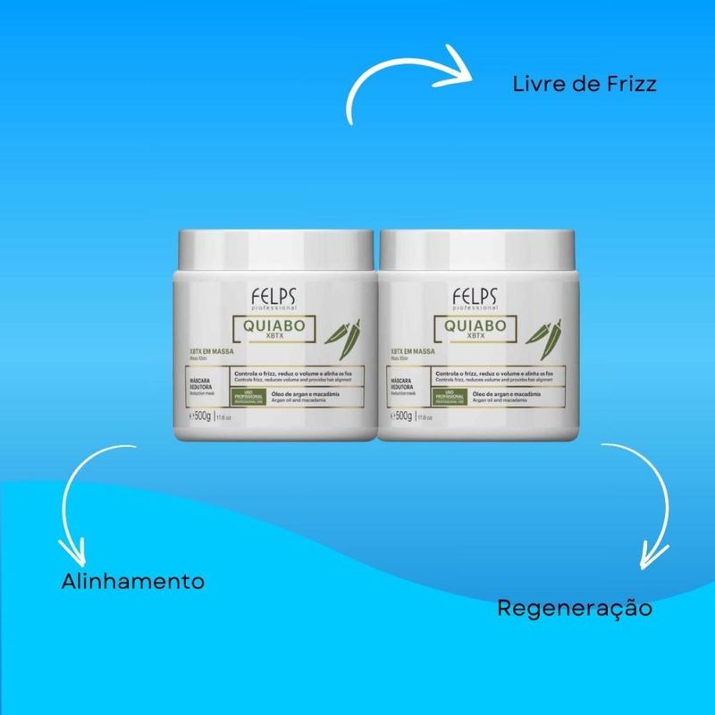 Felps Quiabo XBTX - Kit 2 Redutores de Volume em Massa - 500g