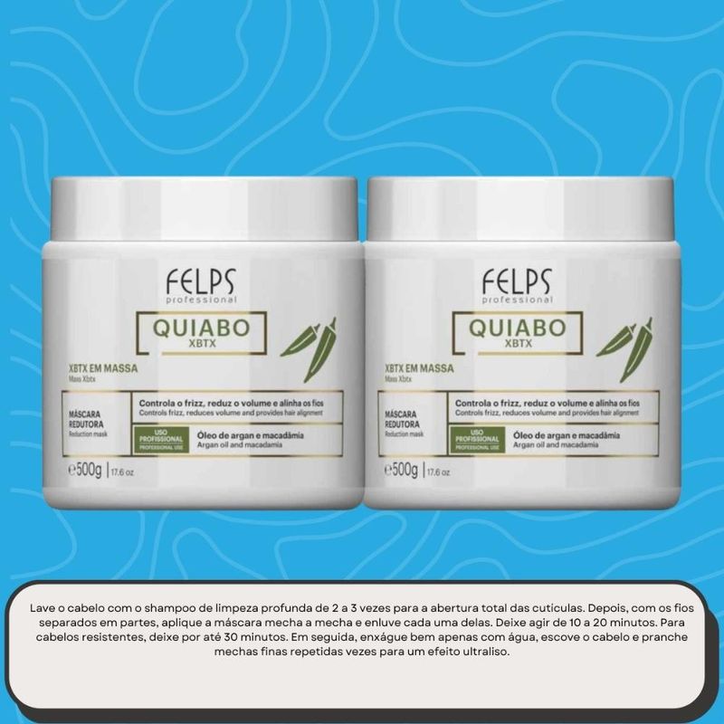 Felps Quiabo XBTX - Kit 2 Redutores de Volume em Massa - 500g