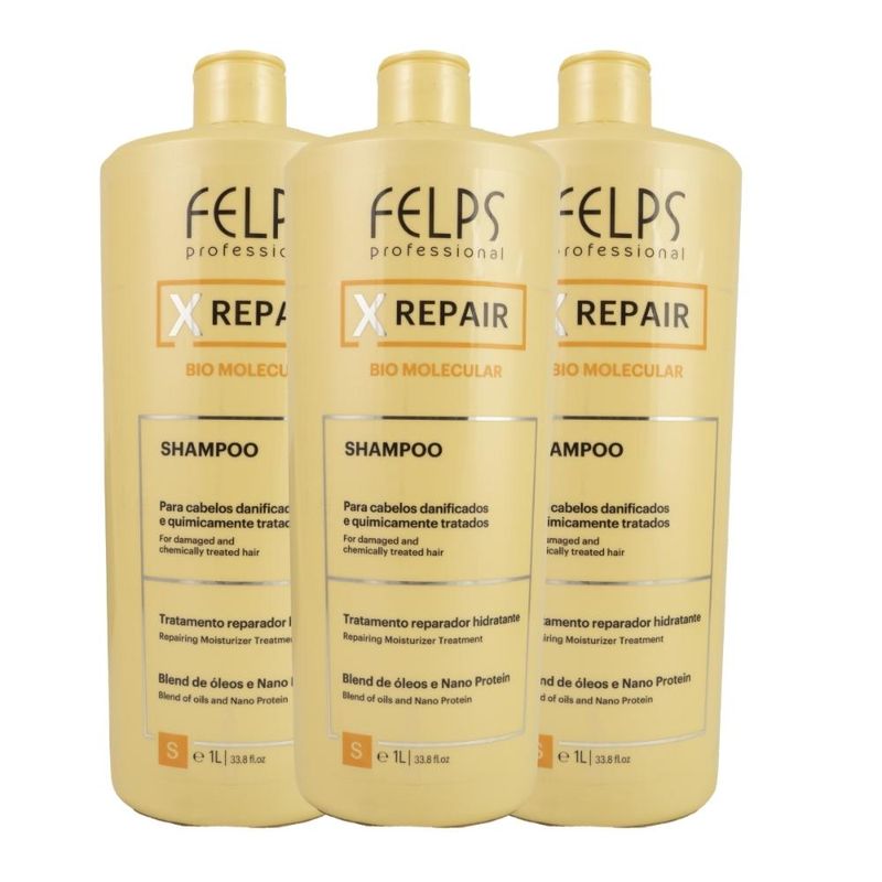 Felps X Repair Bio Molecular - Kit 3 Shampoos 1L