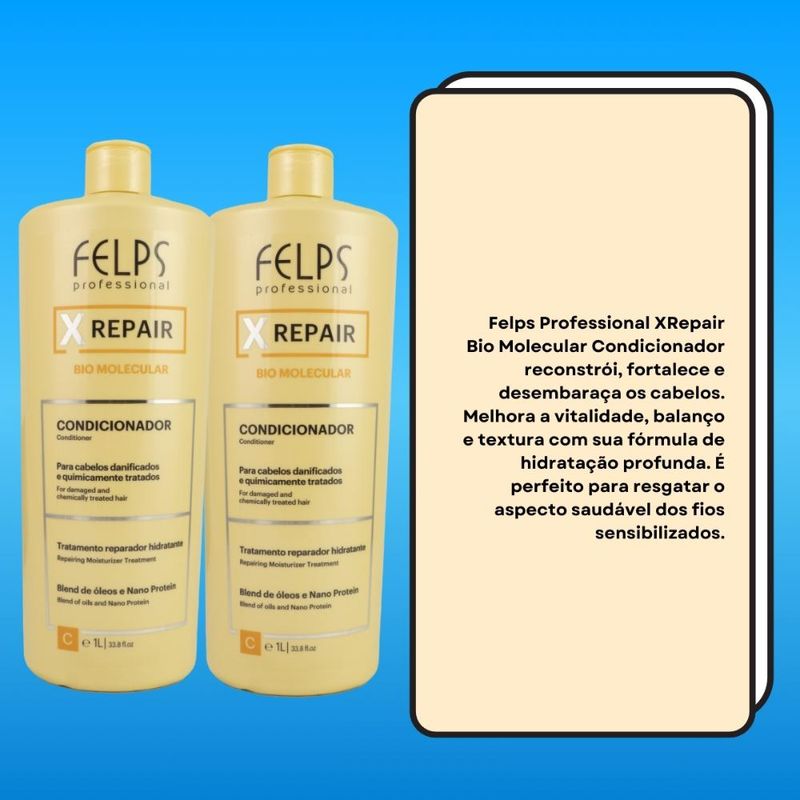 Felps X Repair Bio Molecular - Kit 2 Condicionador 1L