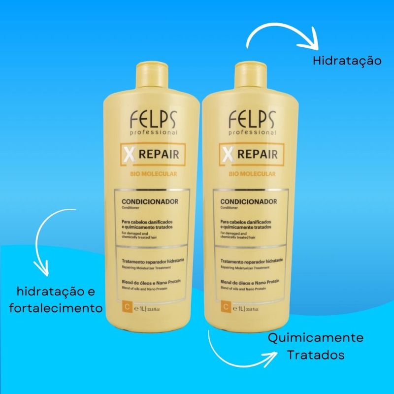 Felps X Repair Bio Molecular - Kit 2 Condicionador 1L