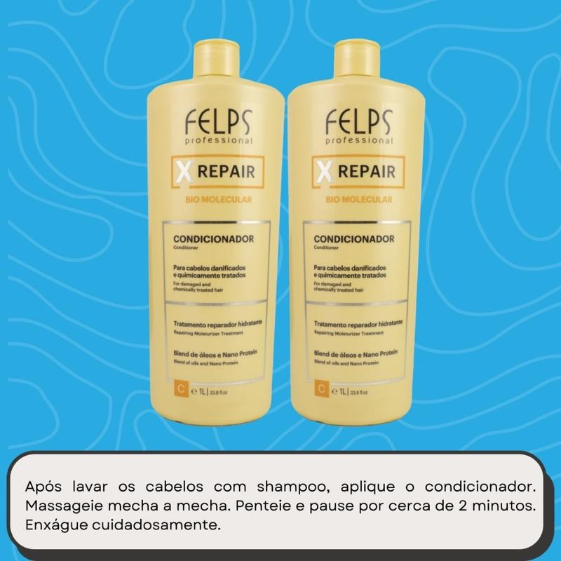 Felps X Repair Bio Molecular - Kit 2 Condicionador 1L