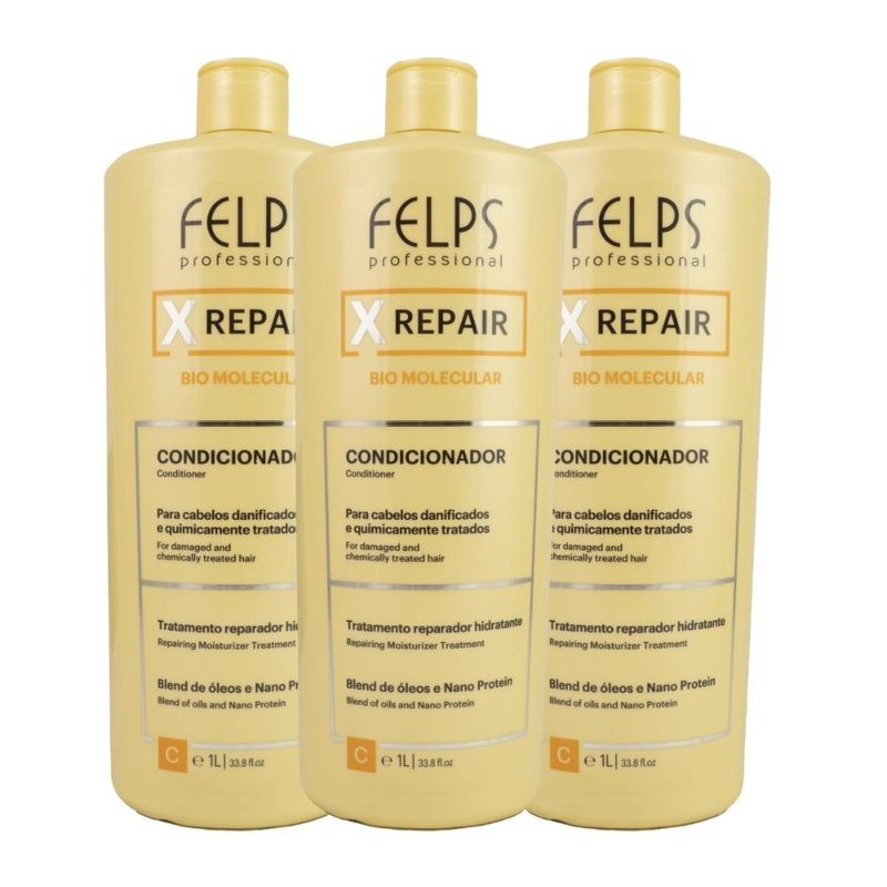 Felps X Repair Bio Molecular - Kit 3 Condicionador 1L