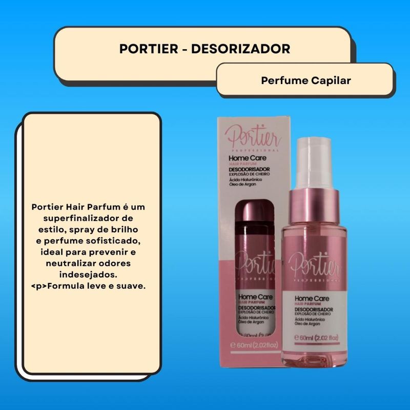 Portier Desodorisador - Perfume Capilar 60ml
