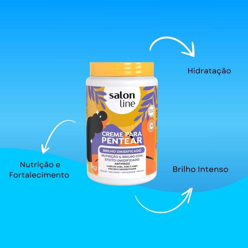 Salon Line - Brilho Umidificado - Creme para Pentear - 1kg