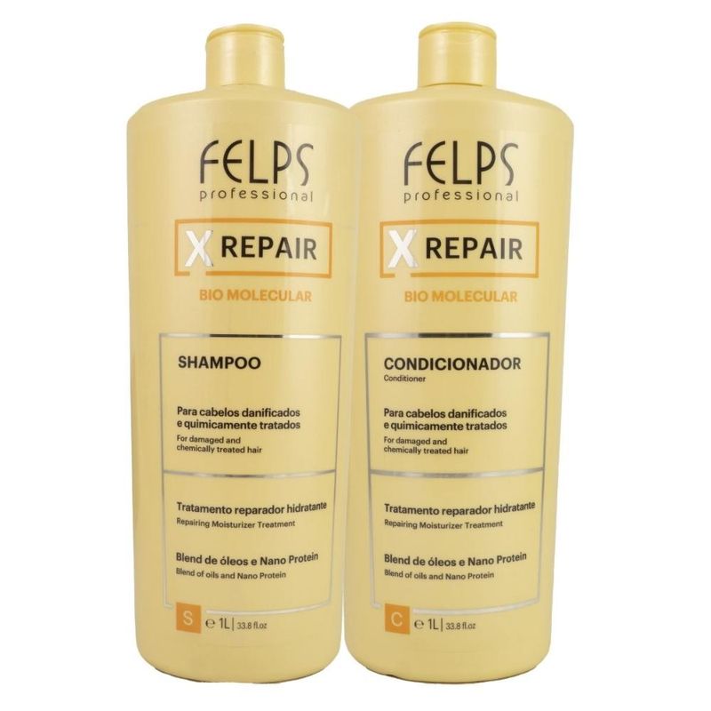 Felps X Repair Bio Molecular - Kit Shampoo e Condicionador - 1L