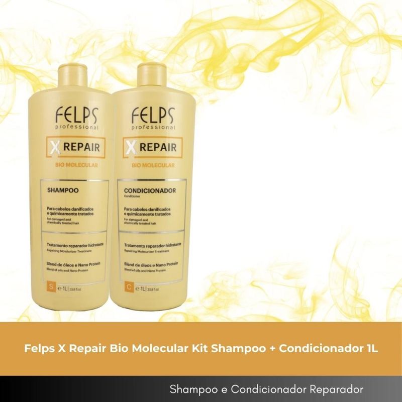 Felps X Repair Bio Molecular - Kit Shampoo e Condicionador - 1L