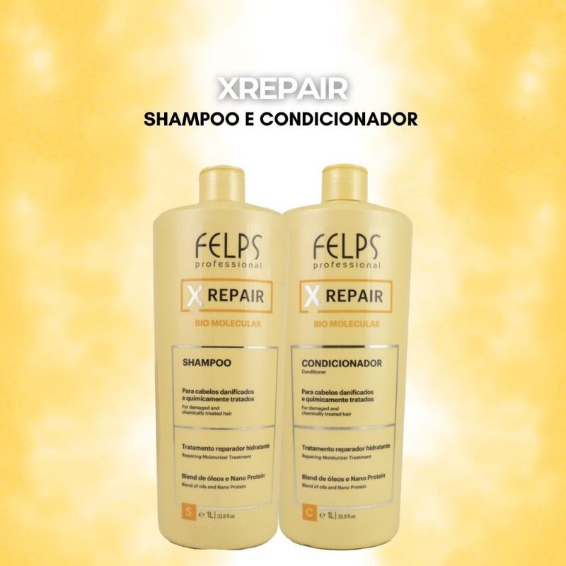 Felps X Repair Bio Molecular - Kit Shampoo e Condicionador - 1L