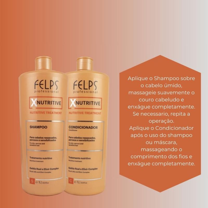 Felps XNutritive - Kit Shampoo e Condicionador - 1L
