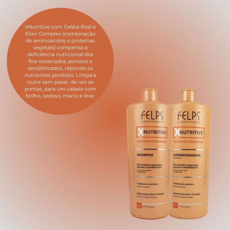 Felps XNutritive - Kit Shampoo e Condicionador - 1L