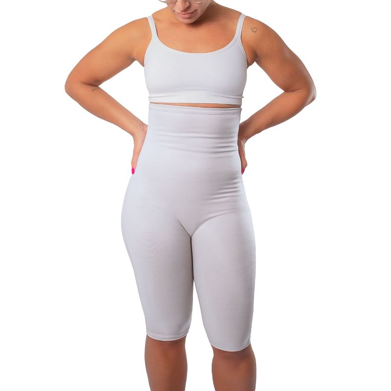Bermuda Modeladora Estética Feminina Ideal - Compressão, Suporte e Redução de Medidas Branco - G