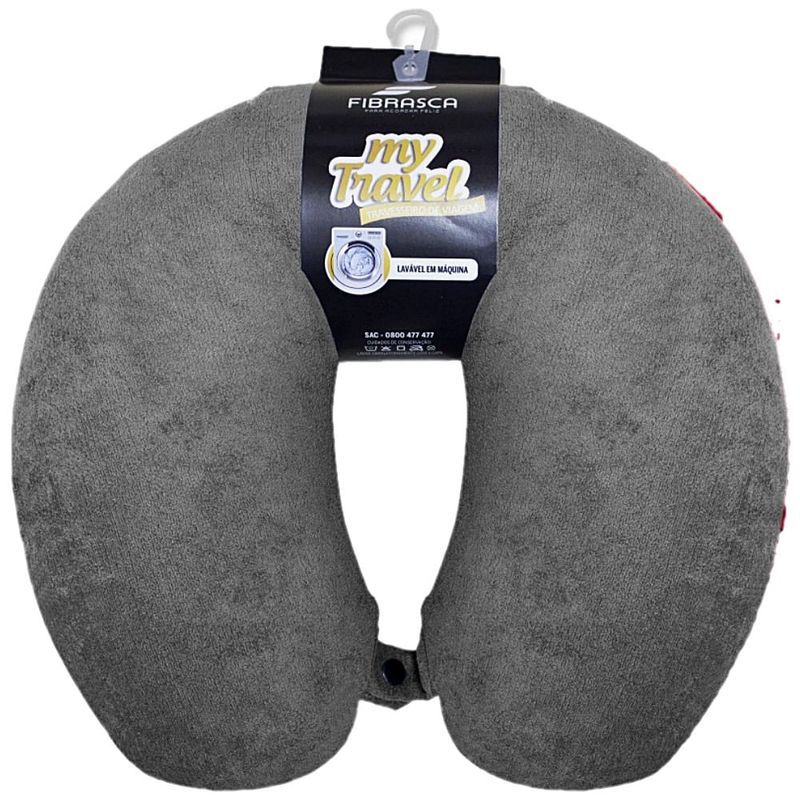 Travesseiro de Viagem My Travel Fibra - Grafite 9x31x32cm