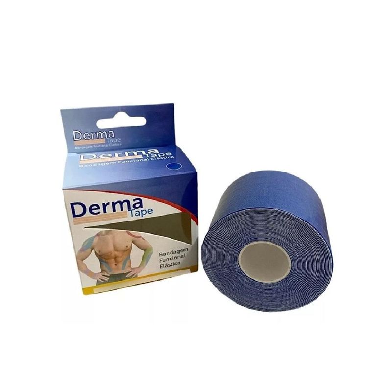 Kit 5 Bandagens Funcionais Elásticas Derma Tape Bioland - Azul